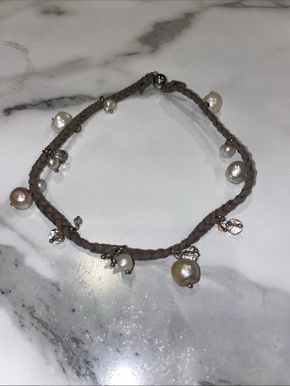 Braided Real Freshwater Pearl Choker
